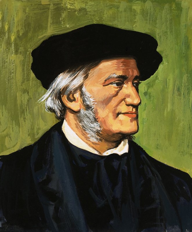 Portræt af Richard Wagner, komponist af Den flyvende hollænder af English School