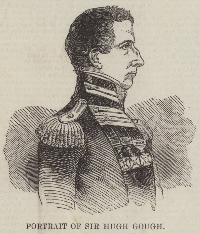 Portræt af Sir Hugh Gough (gravering) af English School