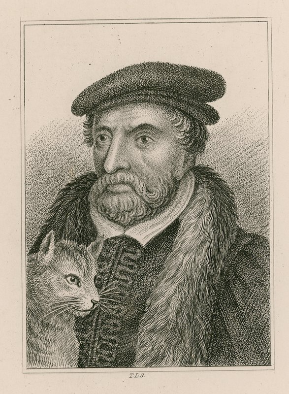 Portræt af Sir Richard Whittington og kat, ellers Dick Whittington, Londons overborgmester af English School