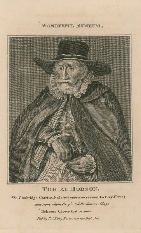 Portræt af Tobias Hobson af English School