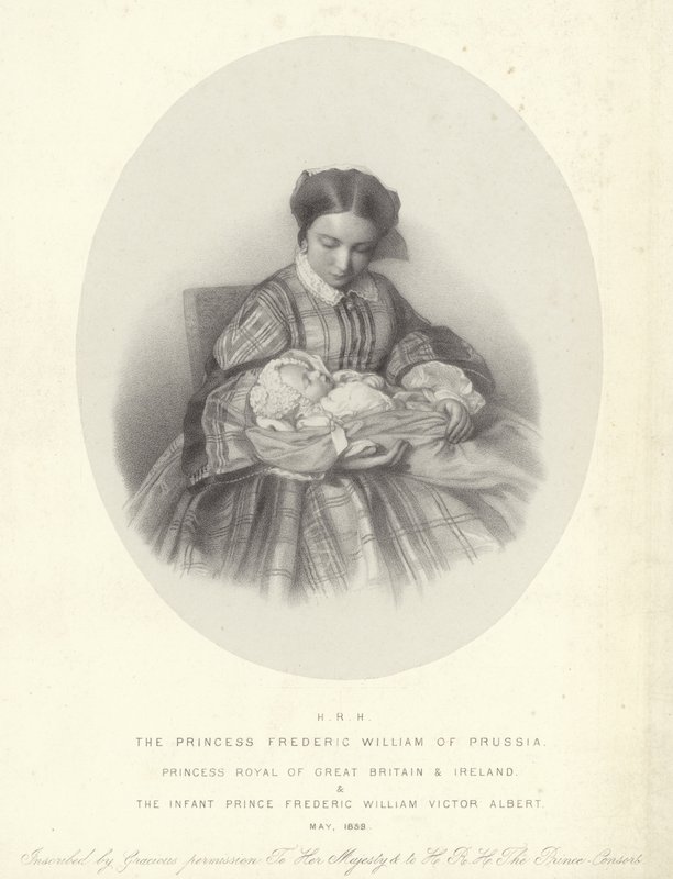 Portræt af Victoria, Princess Royal, med sin søn, Frederick William Victor Albert af English School