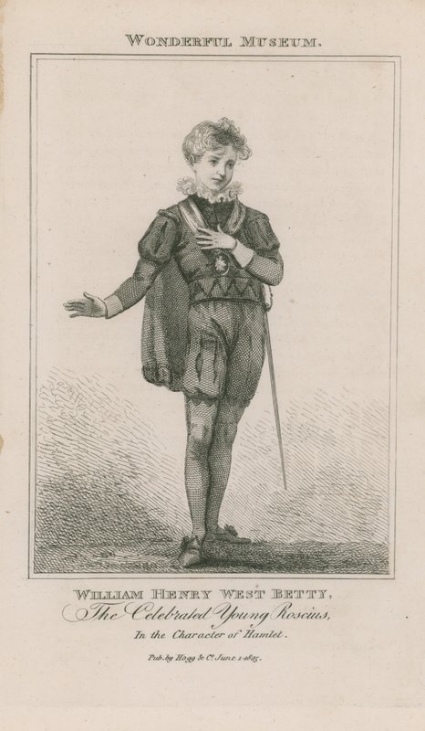 Portræt af William Henry West Betty som Hamlet af English School