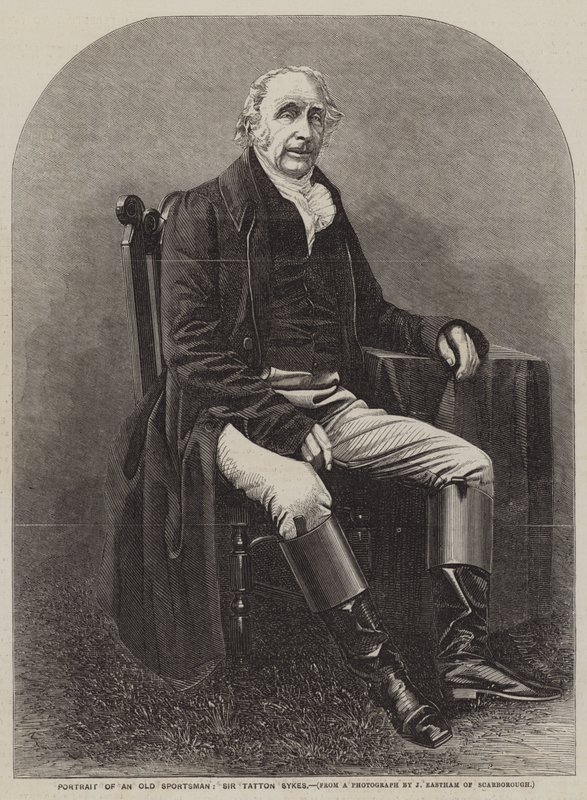 Portræt af en gammel sportsmand, Sir Tatton Sykes (gravering) af English School