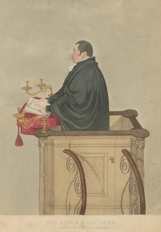 Portræt af pastor Richard Herne Shepherd af English School