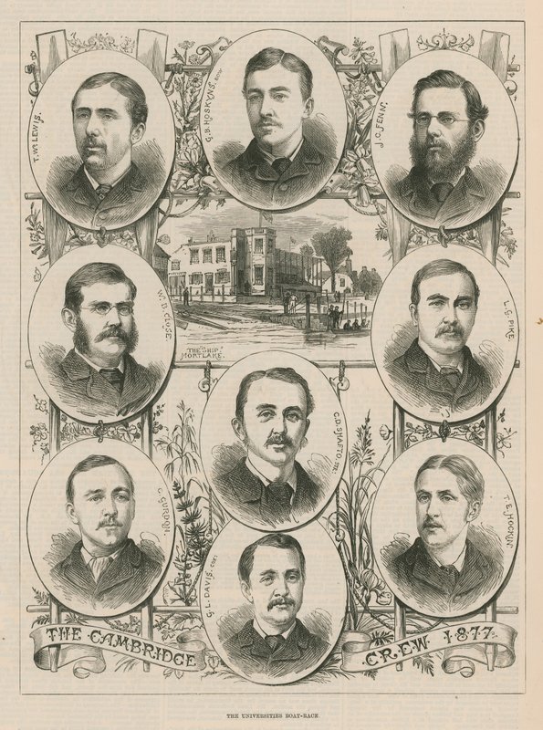 Portrætter af Cambridge-besætningen fra 1877 af English School