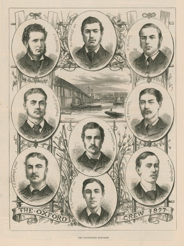 Portrætter af Oxford-besætningen fra 1877 af English School