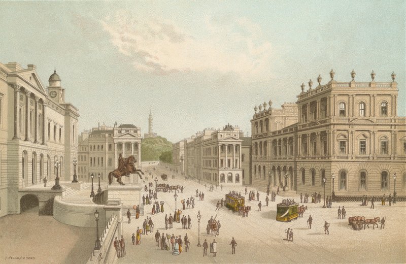 Postkontor, Register House og Calton Hill - Edinburgh af English School