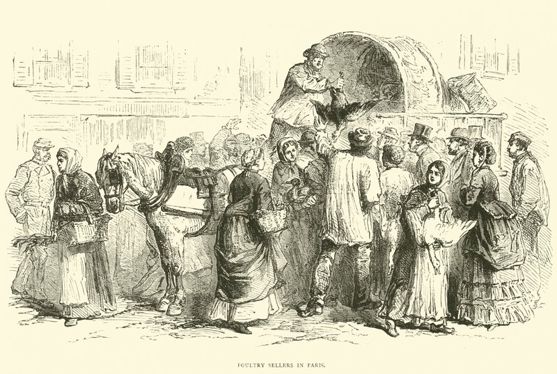 Fjerkræsælgere i Paris, oktober 1870 af English School