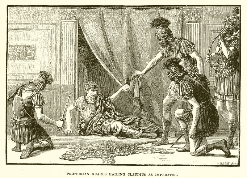 Prætorianervagter hylder Claudius som imperator af English School