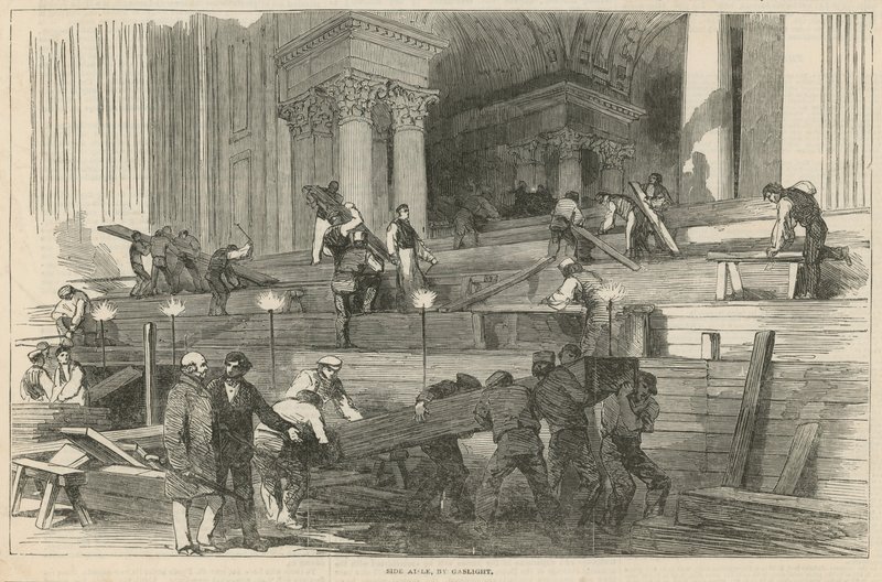 Forberedelser i St Pauls Cathedral til begravelsen af hertugen af English School