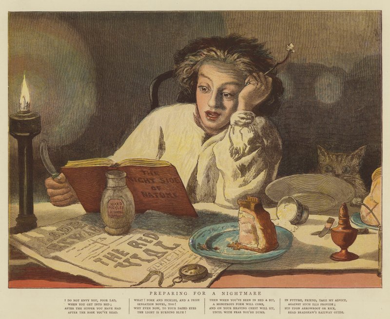 Forberedelse til et mareridt (chromolitho) af English School