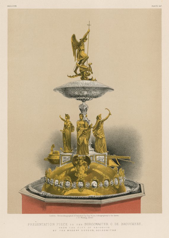 Præsentationsstykke til borgmester C de Brouckere fra byen Bruxelles af herrerne Dufour, Goldsmiths af English School