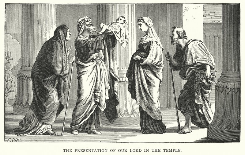 Præsentation af Jesus Kristus i templet (gravering) af English School