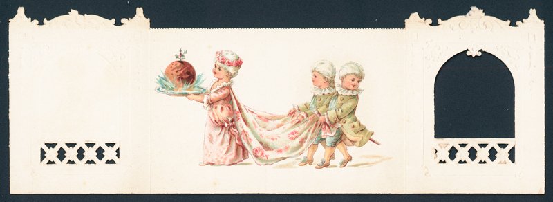 Præsenterer The Christmas Pudding, julekort af English School