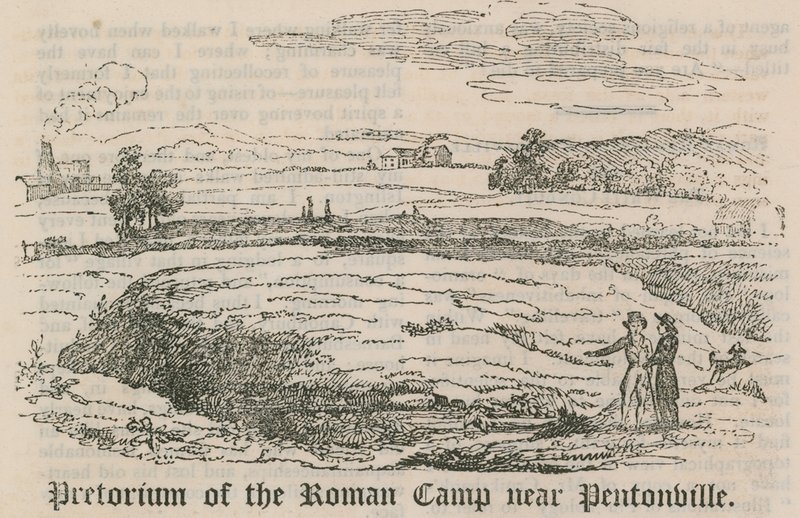 Pretorium of the Roman Camp nær Pentonville, London af English School
