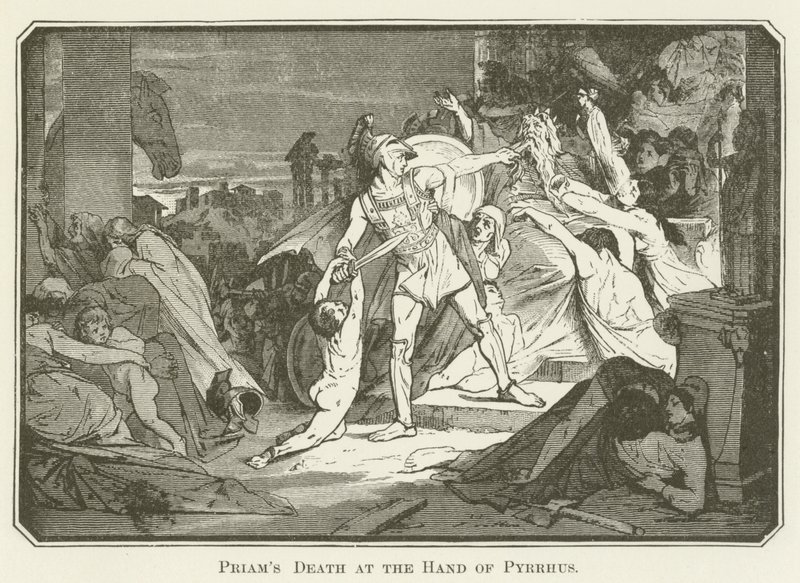Priams død ved Pyrrhus hånd af English School