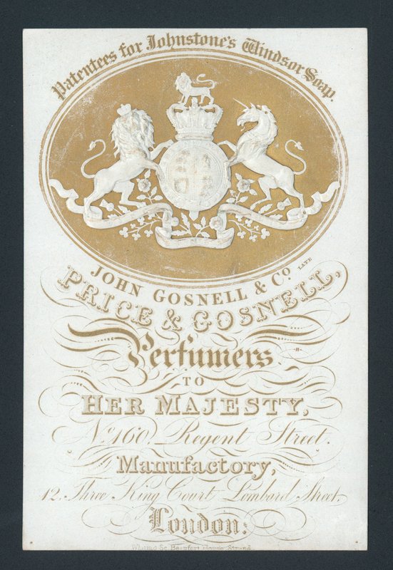 Price og Gosnell, Parfumører til Hendes Majestæt, handelskort af English School