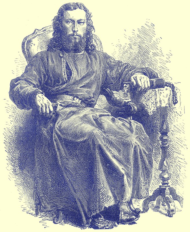 Præst for den græske kirke, illustration fra Illustrated Travels, redigeret af H. W. Bates, udgivet ca. 1880 (digitalt forbedret billede) af English School