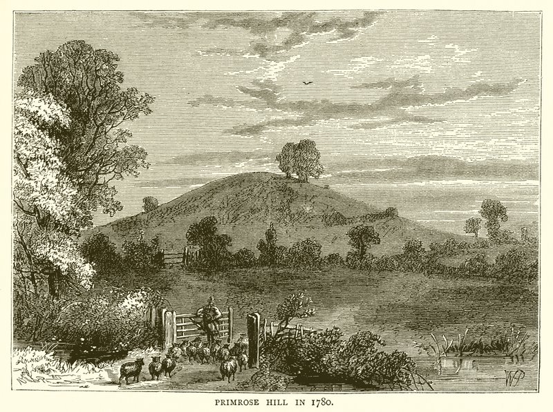 Primrose Hill i 1780 af English School