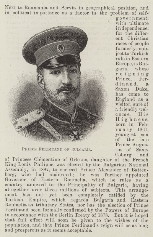 Prins Ferdinand af Bulgarien (gravering) af English School