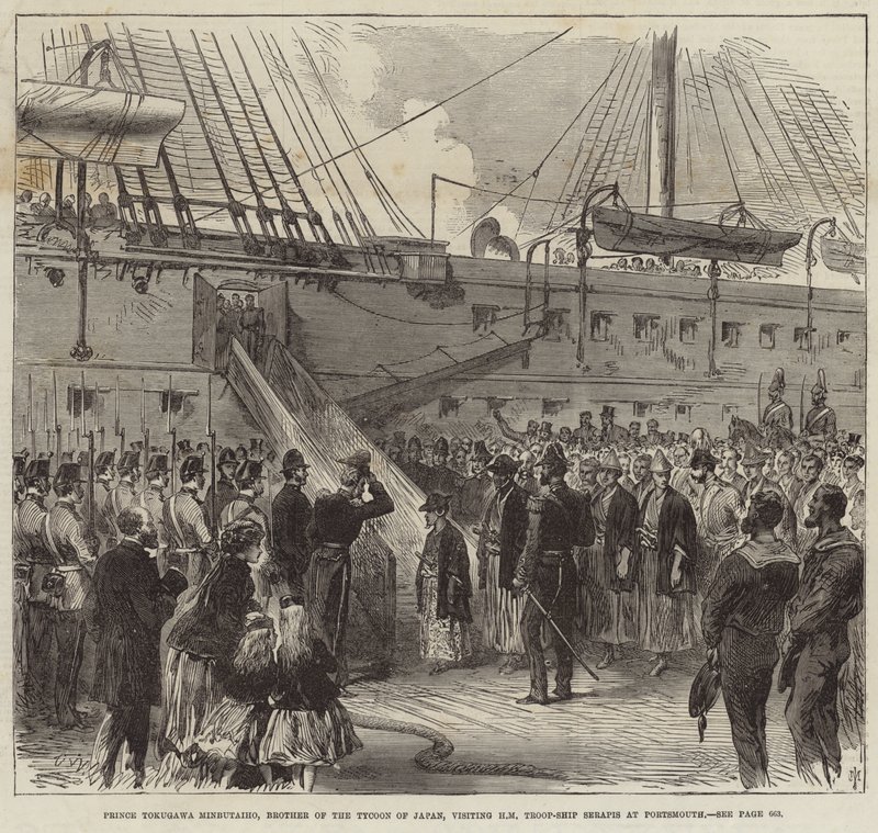 Prins Tokugawa Minbutaiho besøger Serapis i Portsmouth af English School