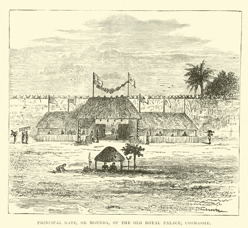 Principal Gate, or Mgenda, of the Old Royal Palace, Coomassie  af English School