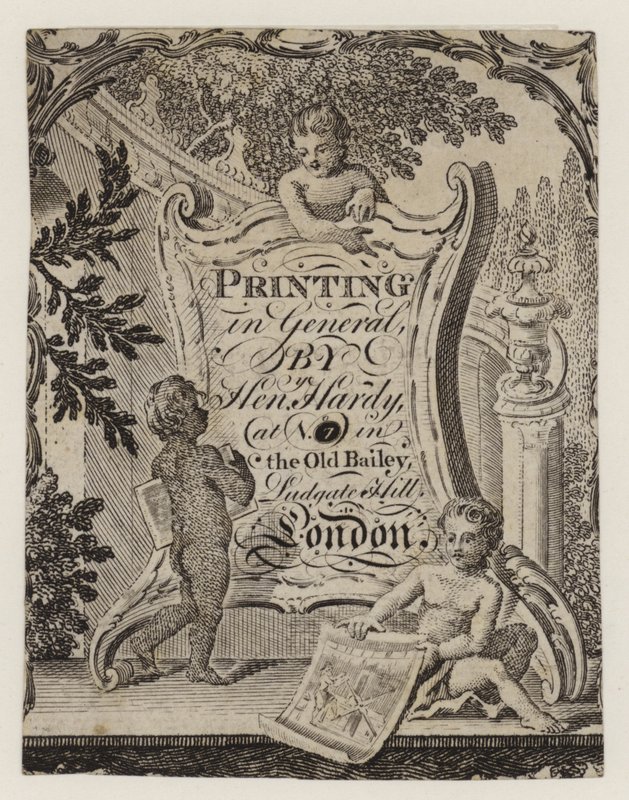 Printer, Henry Hardy, handelskort af English School