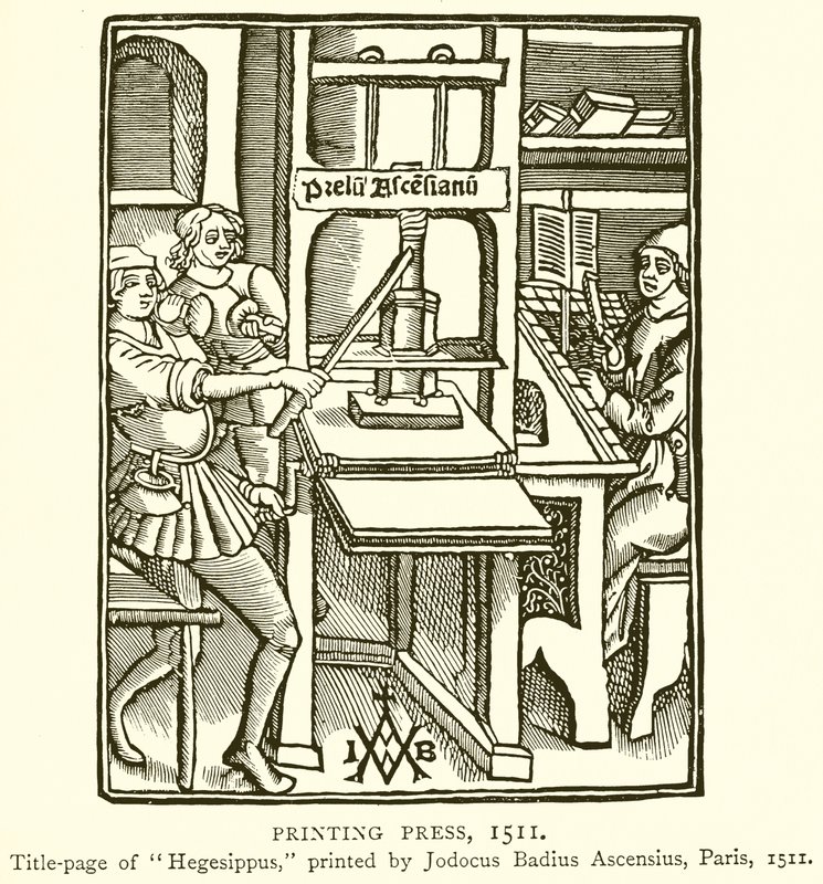 Trykpresse, 1511 af English School
