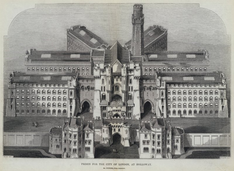 Fængsel for City of London, ved Holloway (gravering) af English School