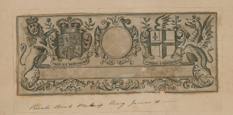 Privat bogplade af King James II af English School