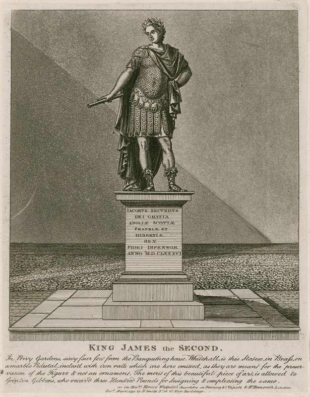 Privy Garden Westminster, Statue af King James II af English School