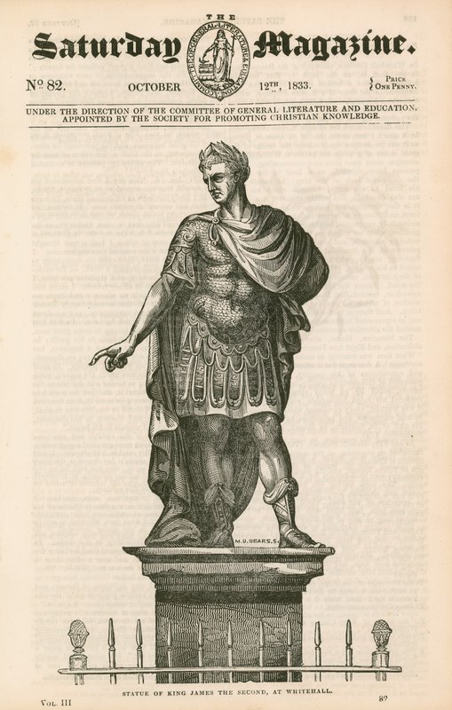 Privy Garden Westminster. Statue af kong James II af English School