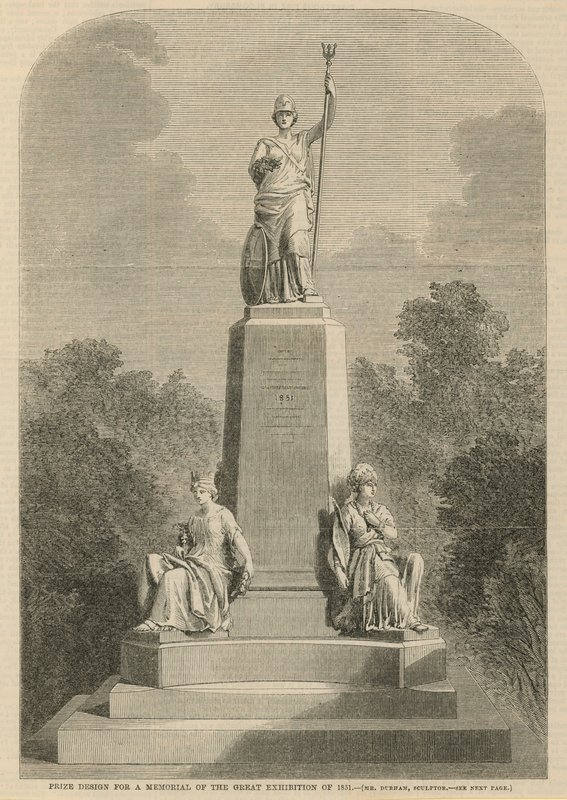 Prisdesign til et mindesmærke for den store udstilling i 1851 af English School