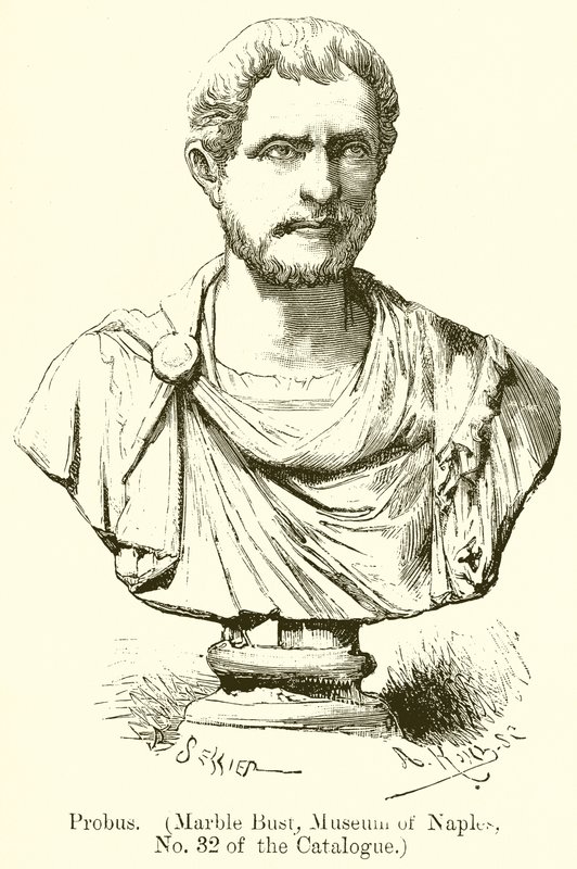 Probus. (Marmorbuste, Museum of Napoli, nr. 32 i kataloget) (gravering) af English School