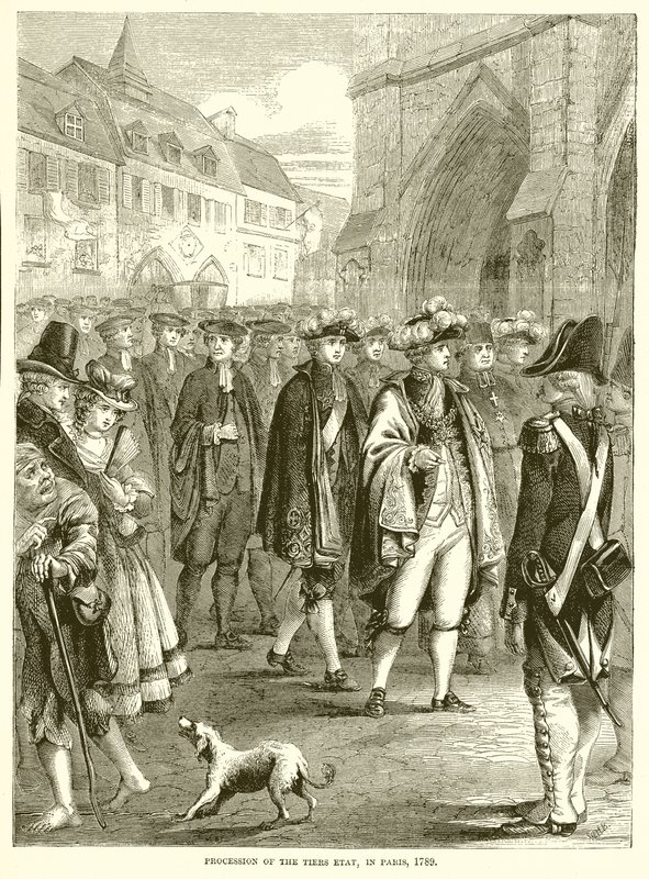 Procession af Tiers Etat, i Paris, 1789 af English School