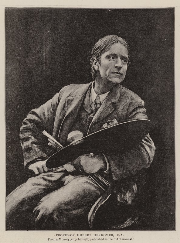 Professor Hubert Herkomer, RA (litho) af English School