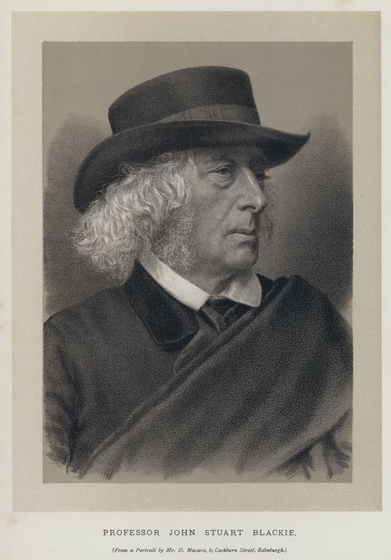 Professor John Stuart Blackie (gravering) af English School