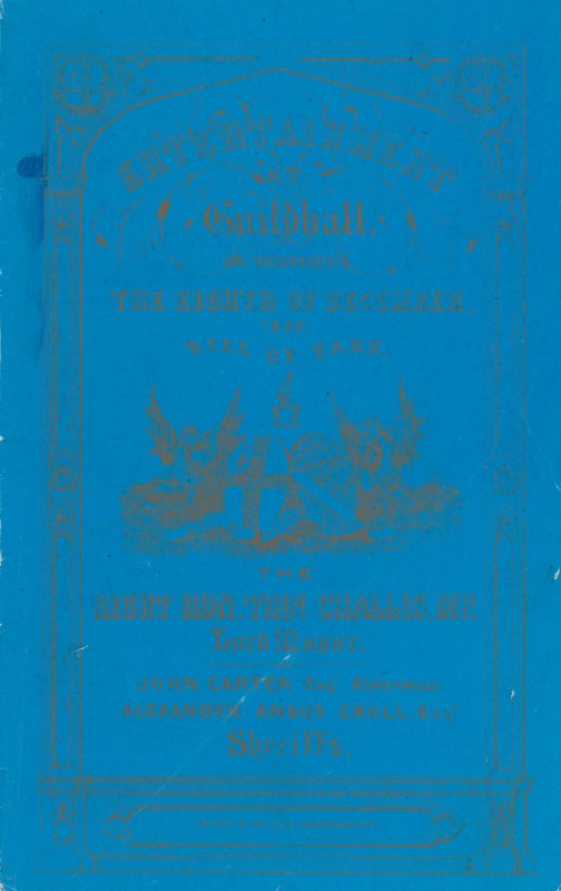 Program for middag i Guildhall, London, den 8. december 1852 af English School