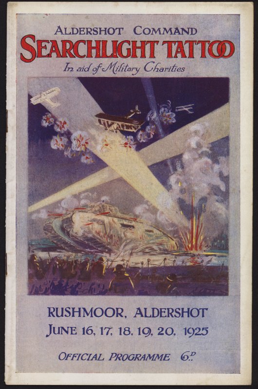 Program til Aldershot Command Searchlight Tattoo, Rushmoor, Aldershot, Hampshire af English School