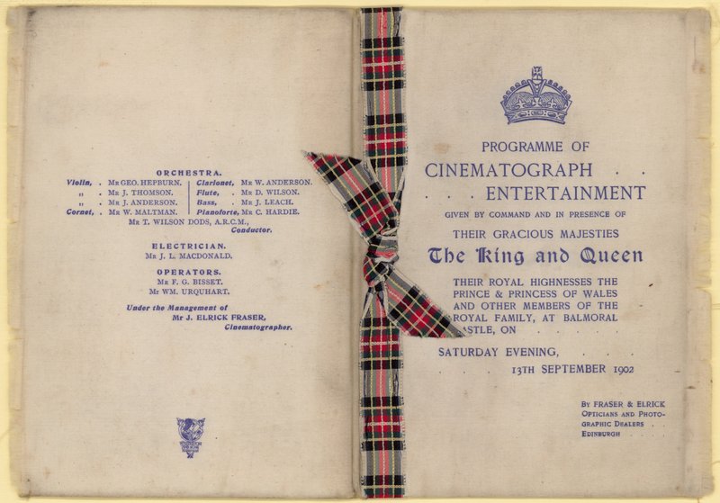 Program for filmunderholdning i overværelse af kongen og dronningen af English School