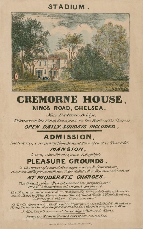 Salgsfremmende folder for The Stadium, Cremorne House, Kings Road, Chelsea, London af English School