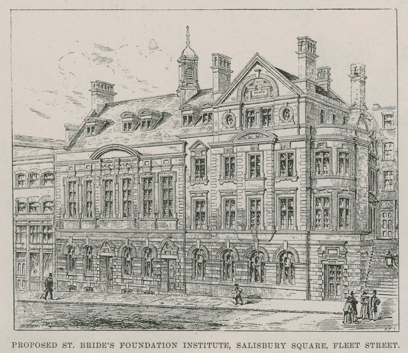 Foreslået St Brides Foundation Institute, Salisbury Square, Fleet Street af English School