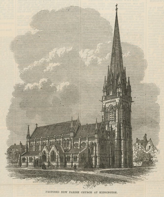Foreslået ny sognekirke i Kensington af English School