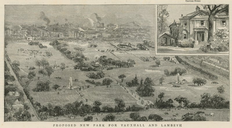 Foreslået ny park for Vauxhall og Lambeth af English School