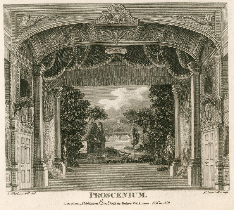 Proscenium of The Royalty Theatre, Well Street, Wellclose Square, London af English School
