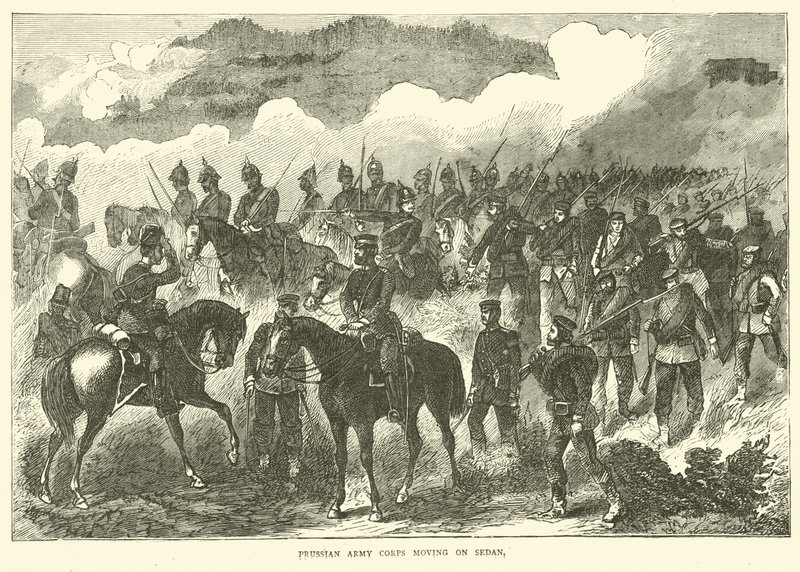Det preussiske hærkorps rykker på Sedan, september 1870 af English School