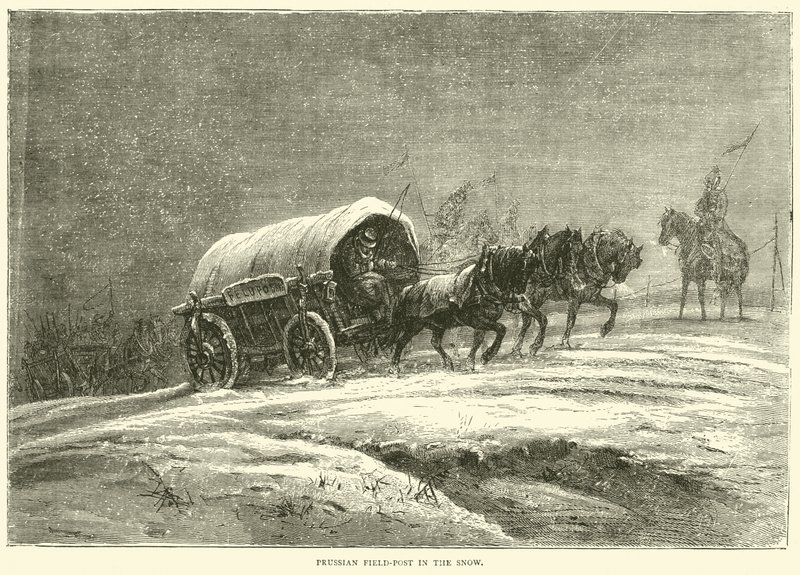Preussisk feltpost i sneen, oktober 1870 af English School