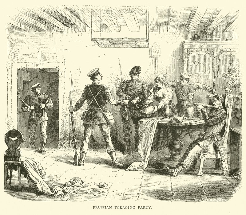 Preussisk fourageringsfest, marts 1871 af English School