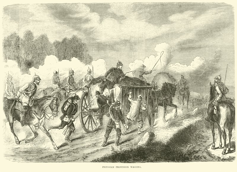 Preussiske forsyningsvogne, september 1870 af English School