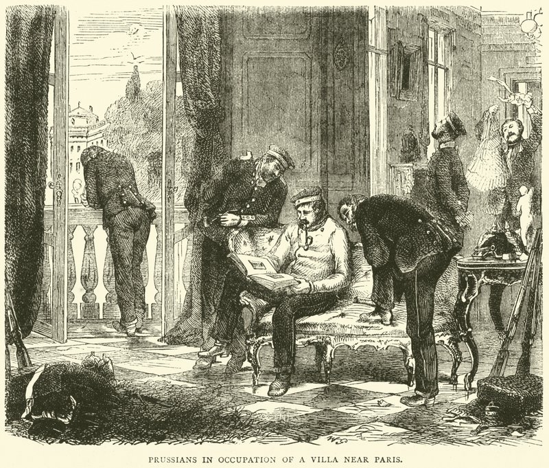 Preussere i besættelse af en villa nær Paris, oktober 1870 af English School